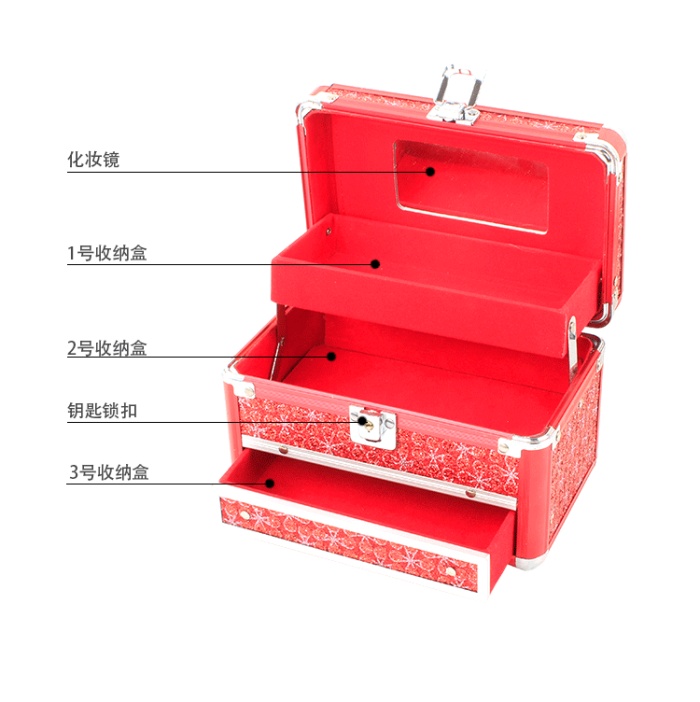 Supply Jewelry box wedding supplies red lock storage box with a