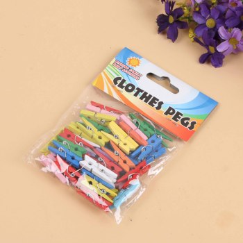 3公分彩色夹子木头纸张文件收纳分类票据夹封