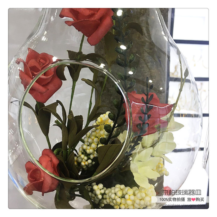 创意多肉玻璃花盆悬挂透明玻璃花瓶小吊瓶diy微景观详情7