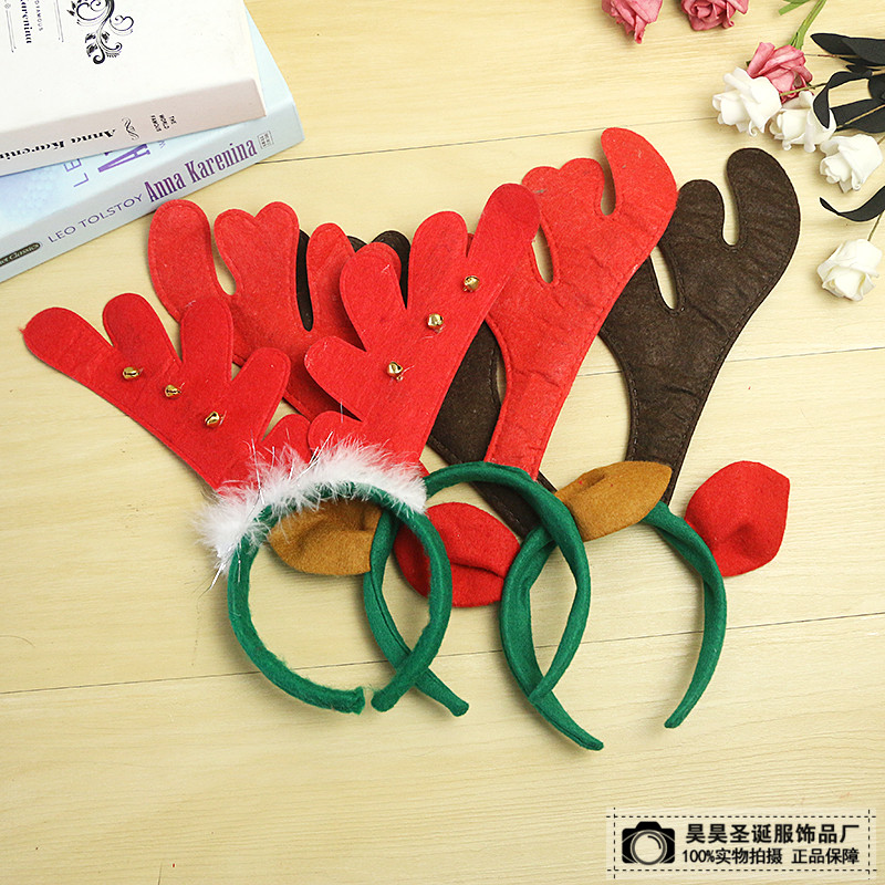 圣诞节装饰装扮道具圣诞头饰发箍鹿角饰品头箍