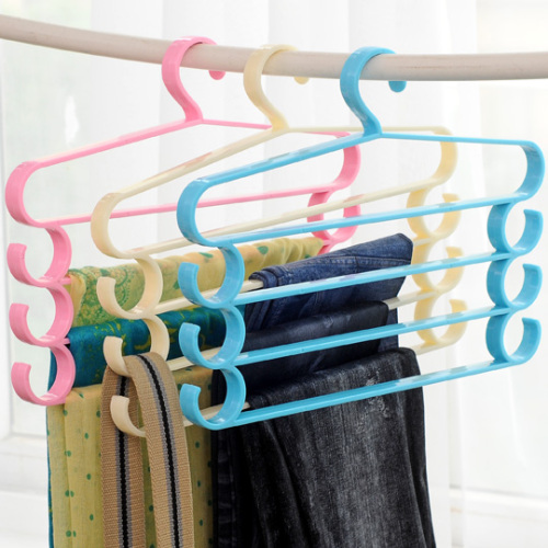 magic pants rack plastic multi-function clothes hanger non-slip multi-layer pants rack creative four-layer scarf rack