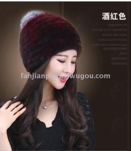 Faux Mink Hat Female Beret Faux Mink Hat Winter Fur Hat Female Winter Korean Warm Earmuffs Hat
