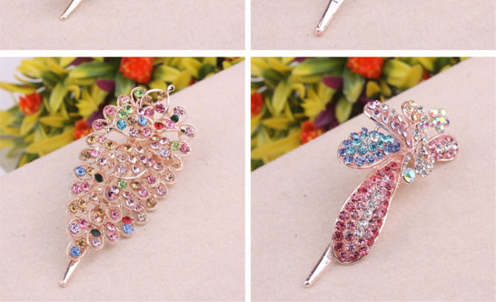 Wholesale 10-yuan accessories for updo rhinestone duckbill clips, hair clips, rhinestone pressure clips, pointed mouth clips and edge clips pic 15
