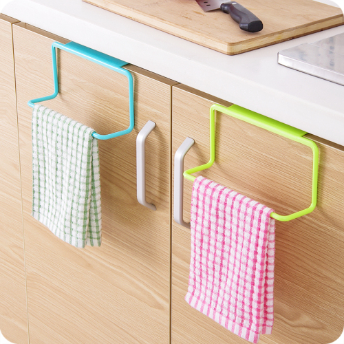 Kitchen Cabinet Door Back Single-Rod Towel Rack Plastic Seamless Rag Rack Towel Bar Multi-Purpose Debris Racking