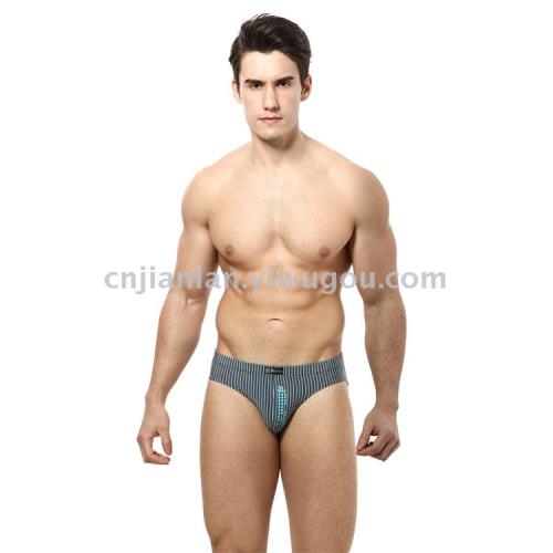 [blue] underwear men‘s nylon stripe briefs shorts 8002