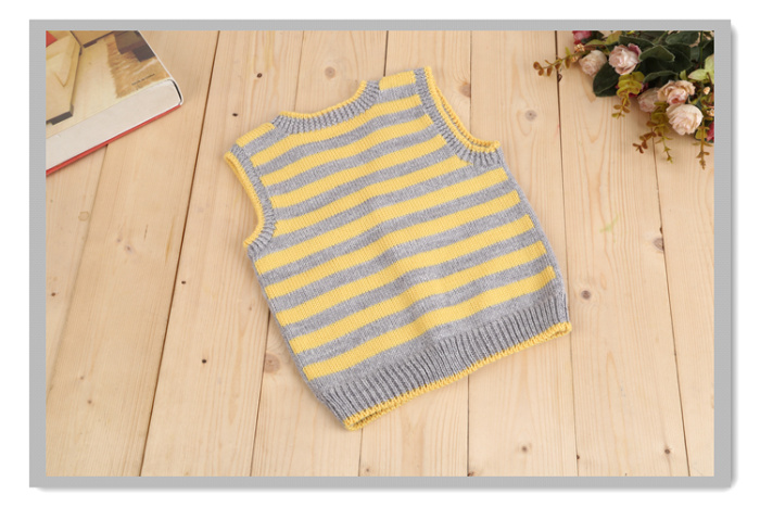 纯手工编织婴幼儿童毛衣背心 手织宝宝毛线马