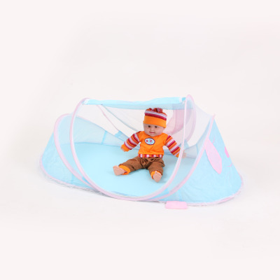 Cartoon dog baby baby mosquito nets bed easy to carry
