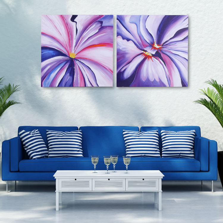 沙发背景墙现代简约挂画卧室床头装饰油画