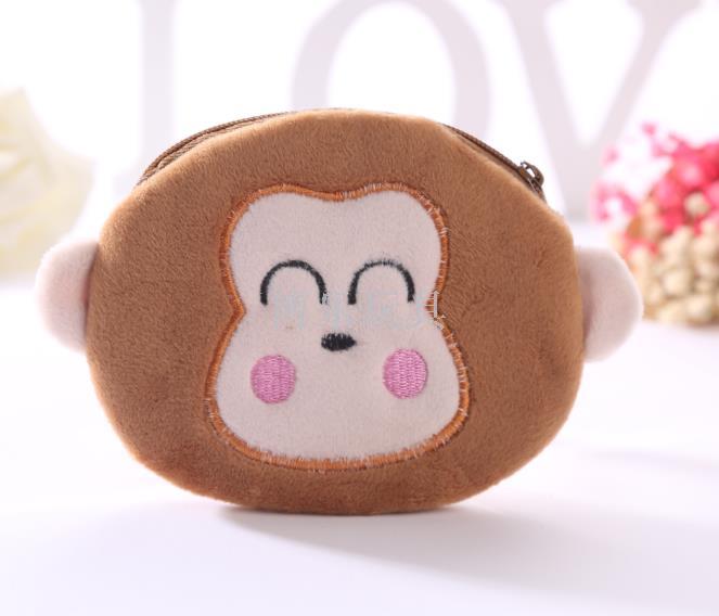 动物卡通零钱包毛绒可爱卡通布艺女式钥匙包硬币包小钱包礼品儿童