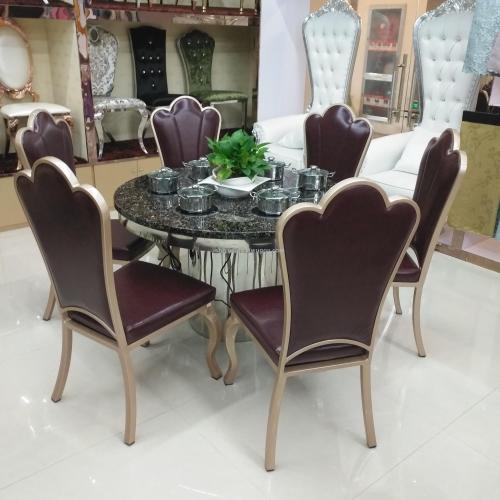 Foreign Trade Restaurant Imitation Wooden Chair Muslim Restaurant Metal Dining Chair Restaurant Box european-Style Dining Chair 