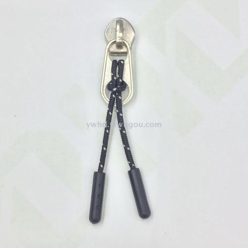 [Huadian Accessories] Double-Headed Rope Zipper Head Pull Tail Pull Climbing White Dot Flower Rope Handle