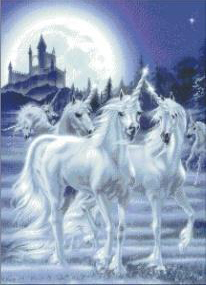 Foreign Trade Water Diamond Painting Cartoon White Horse 40x50cm Full Diamond Cross design