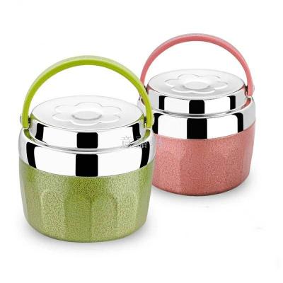 Bright star lunch box bento box student simple 1 layer of cooking adult round thickened 304 stainless steel bowl.