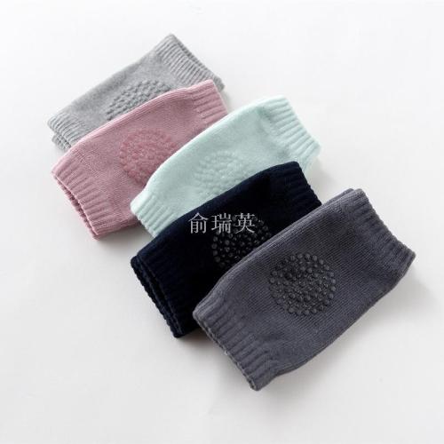 New Knitted Cotton Children‘s Knee Pad Baby Foot Sock Crawling Toddler Thickened Knee Pad Glue Dispensing Non-Slip