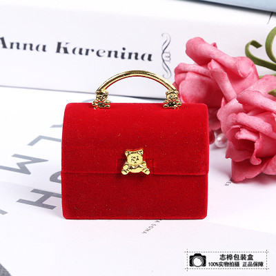 Creative rectangular small handbag bag shape ring box jewelry box