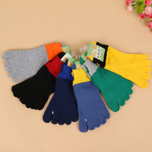 Cotton Toe Socks Men‘s Two-Color Double Heel Toe Socks Lk1251