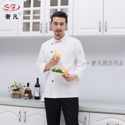 Hotel chef clothes uniforms made of Chinese-style chef clothes double
