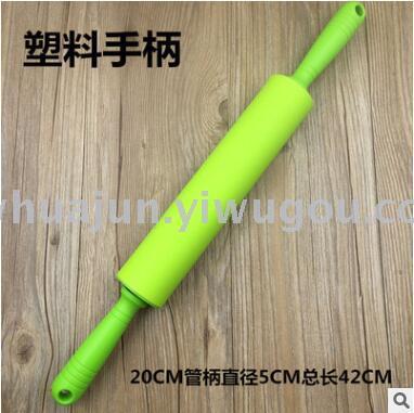 silicone rolling pin wood handle flour stick