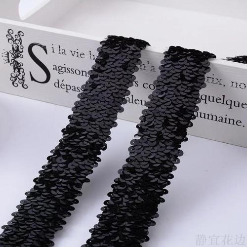 new black upscale 4 rows sequin lace handcraft material accessories accessories wholesale customizable