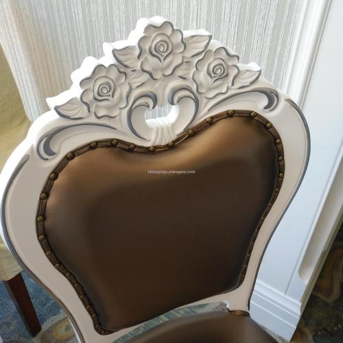 hefei hotel box european solid wood carved chair high-end club electric dining table oak chair