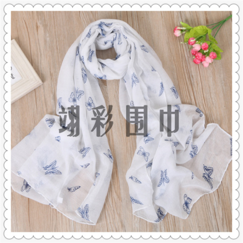 butterfly print pattern fashion silk scarf summer shawl color and style variety