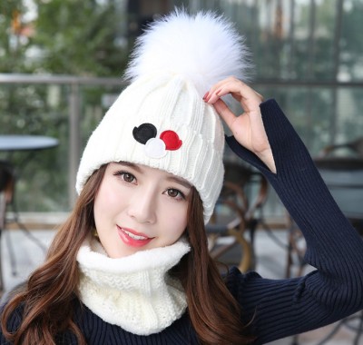 New Hat Korea version and cashmere thick wool hat women's thermal earmuffs knit hat Cap