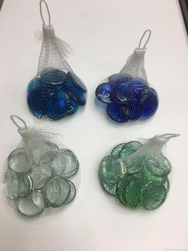 5 PCs 35-45mm Colorful Transparent Flat Beads Grass Green Transparent Dark Blue Ocean Blue Decorative Glass Block