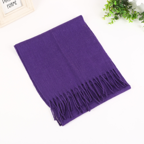 fashion solid color women‘s cashmere scarf plain （monochrome） tassel air-conditioned room women‘s shawl scarf