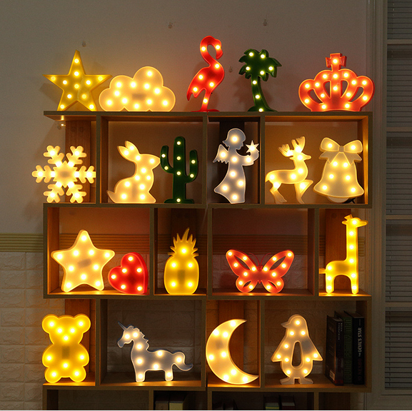 LED造型灯 ins爆款热卖仙人掌灯火烈鸟灯 塑料字母灯