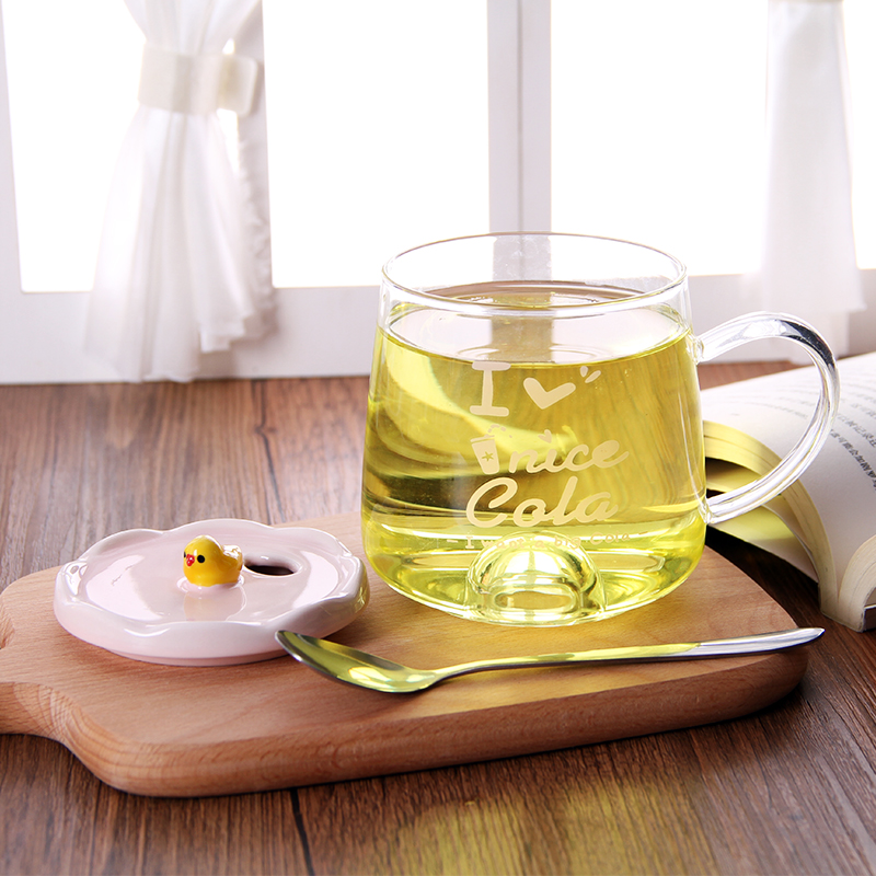 清新可爱花茶杯 玻璃杯