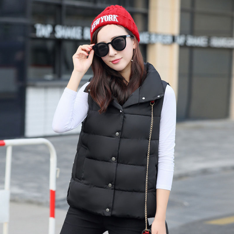 天好服饰秋冬时尚韩版短款修身棉服马甲女面包服棉衣背心外套