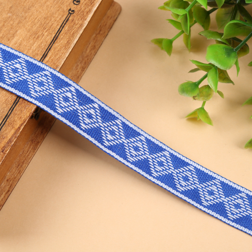 Manufacturer direct Sales Diamond Ethnic Style Laciness Ribbon Dark Blue Embroidery 