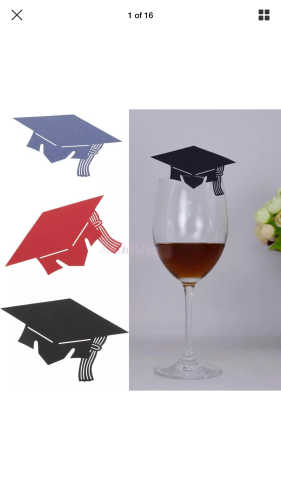 Graduation Party Supplies Red Wine Glass Graduation Decoration Graduation Hat Paper Card Table Card Customized 