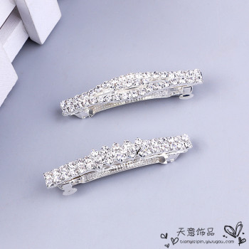 发夹镶钻顶夹水晶发卡发饰弹簧夹横夹小马尾夹边夹女