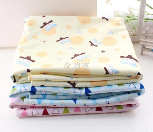 baby crystal velvet printed cloth absorbent baby velvet double-layer three-layer diaper pad composite fabric clothing 30 * 40cm