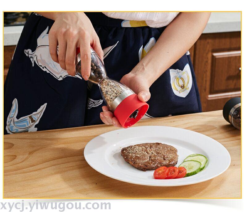 Two-in-one ceramic double salt and pepper grinder manual, well-designed red salt and pepper grinder pic 4