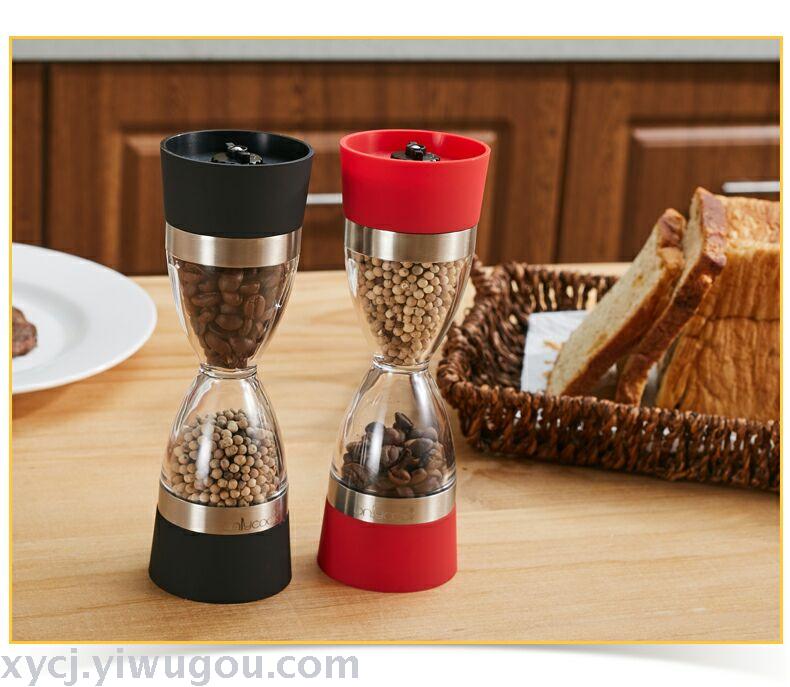Two-in-one ceramic double salt and pepper grinder manual, well-designed red salt and pepper grinder pic 3