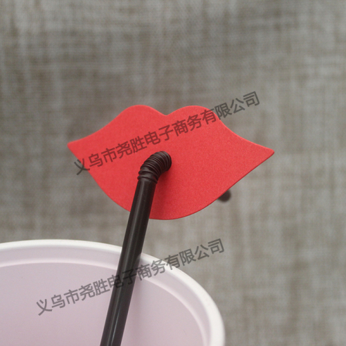 Creative Wedding Party Gathering Supplies Disposable Plastic Straw Funny Beard Red Lips Funny Straw