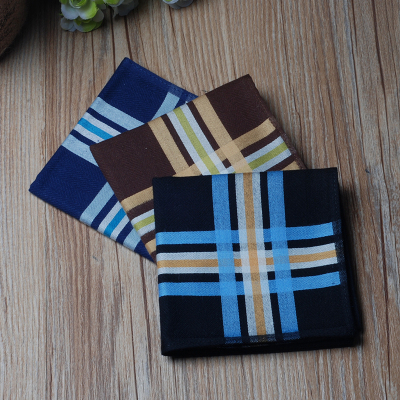 Parcel post [12] pure cotton men 's handkerchief dark handkerchief stripe time! Absorbent handkerchief 43 cm