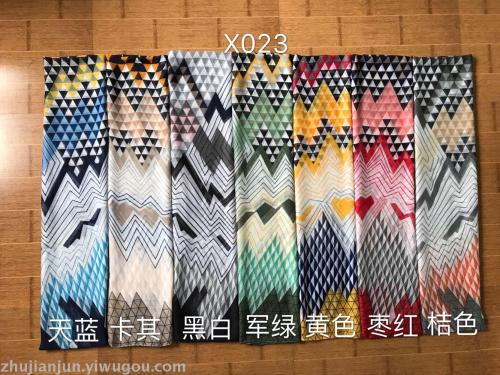 wave triangle printed pattern fashion voile scarf summer shawl colors and styles