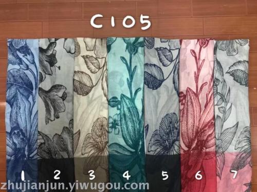 big flower print pattern fashion silk scarf summer shawl color style variety