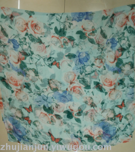 rose print pattern fashion silk scarf summer shawl colors and styles