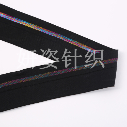 Factory Direct Sales Consult Customer Service to Order 4cm Wide Colorful Mixed Color Gold and Silver Stripes Boud Edage Belt