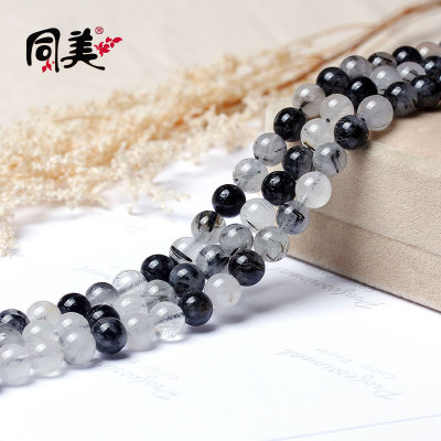 Elegant Crystal Crystal semi-finished jewelry loose beads DIY accessories wholesale natural black hair black hair 