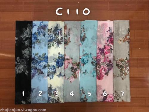 Rose Print Pattern Fashion Silk Scarf Summer Shawl Colors and Styles