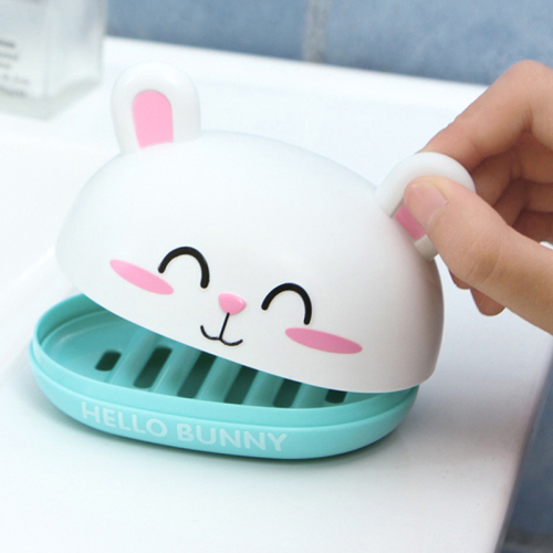 cartoon soap box with lid toilet drain rabbit soap box creative bathroom sealed waterproof soap box