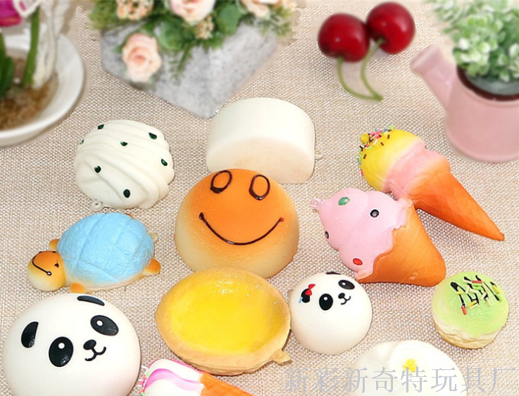 发泄玩具pu仿真面包挂件慢回弹仿真冰激凌 减压玩具
