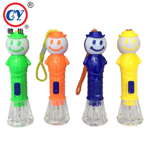 small walking smiling face flashlight plastic snowman combined lighting flashlight lanyard flashlight