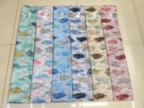 colorful feather pattern fashion silk scarf summer shawl color variety