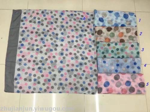 Colorful Dot Pattern Fashion Voile Scarf Summer Shawl Color Style Variety